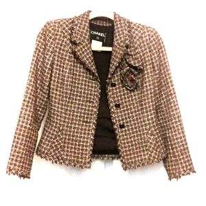 Chanel Brown Tweeded Jacket